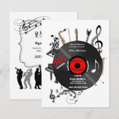 50e Birthday Record Musical Instruments Party Kaart (Voorkant / Achterkant)