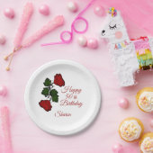 50e Birthday Red Rose Papieren Bordje (Feest)