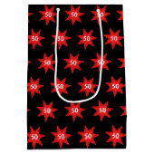 50e Birthday Red Star Medium Cadeauzakje (Achterkant)