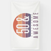 50e Birthday Retro Sunset Spandoek (Verticaal)