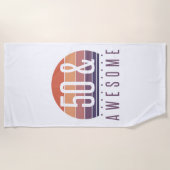 50e Birthday Retro Sunset Strandlaken (Voorkant)