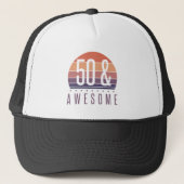 50e Birthday Retro Sunset Trucker Pet (Voorkant)
