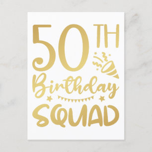 50e Birthday Squad 50 Party Crew Briefkaart