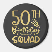 50e Birthday Squad 50 Party Crew Circle Magneet (Voorkant)