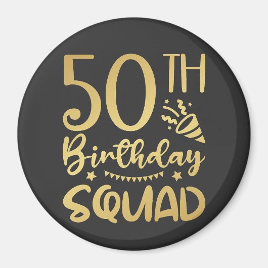 50e Birthday Squad 50 Party Crew Circle Magneet (Voorkant)