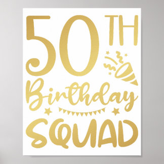 50e Birthday Squad 50 Party Crew Poster