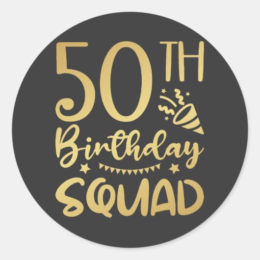 50e Birthday Squad 50 Party Crew Ronde Sticker (Voorkant)
