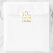 50e Birthday Squad 50 Party Crew Square Sticker (Tas)