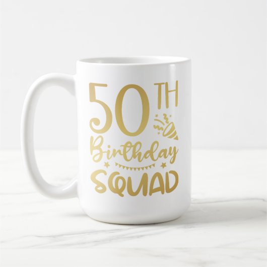 50e Birthday Squad 50 Party Koffee Mok (Links)