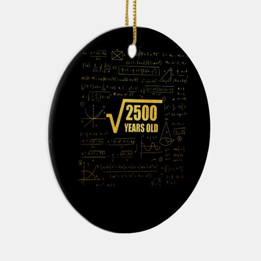 50e Birthday Square Root van 2500 50 jaar oud Keramisch Ornament (Rechts)