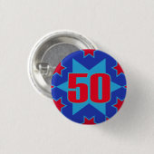 50e Birthday-sterknop/badge Ronde Button 3,2 Cm (Voorkant /achterkant)