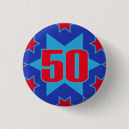 50e Birthday-sterknop/badge Ronde Button 3,2 Cm