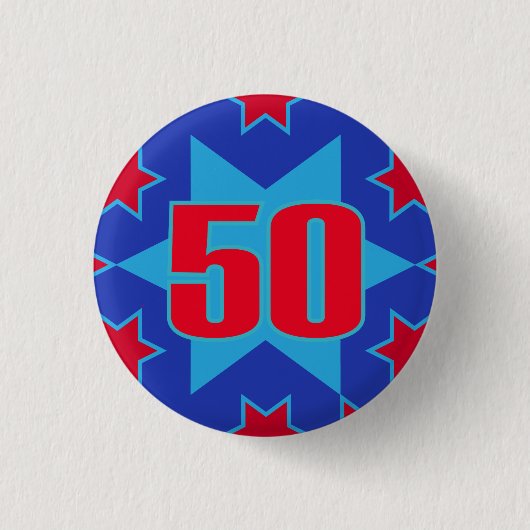 50e Birthday-sterknop/badge Ronde Button 3,2 Cm (Voorkant)