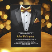 50e Black and Gold Tuxedo verjaardagsfeest Kaart