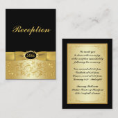 50e Black Gold Floral Scrolls Enclosure Kaart (Voorkant / Achterkant)