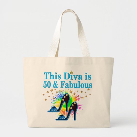 50E BLAUWE SCHOENENKONINGIN GROTE TOTE BAG (Voorkant)