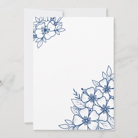 50e blauwe verjaardagsfeestje kaart (Achterkant)