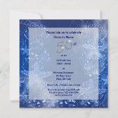 50e blauwe zilveren verjaardag tropisch kaart (Achterkant)