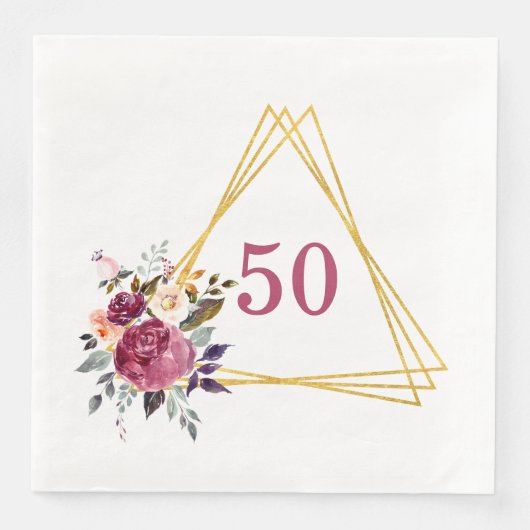 50e Boho Bloem Geometrisch Servet (Voorkant)