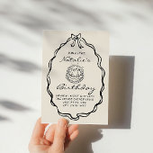 50e Bow Hand getrokken Coquette Vijftig Verjaardag Kaart