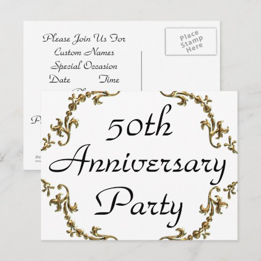 50e Briefkaart van de Partij van de Jubileum (Voorkant / Achterkant)