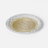 50e bruiloft Anniverary Modern Gold & Silver Papieren Bordje (Gekanteld)