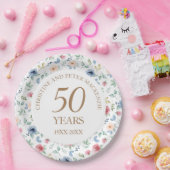 50e bruiloft Blush Rozen Jubileum Papieren Bordje (Feest)
