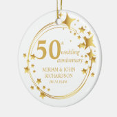 50e bruiloft Foto Gold Star Wreath Persoonlijk Keramisch Ornament (Links)