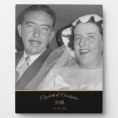 50e bruiloft Foto Jubileum Black Gold Elegant Fotoplaat (Voorkant)