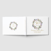50e bruiloft Golden Jubileum Floral Garland Gastenboek (Volledig)