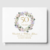 50e bruiloft Golden Jubileum Floral Garland Gastenboek (Voorkant)