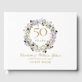 50e bruiloft Golden Jubileum Floral Garland Gastenboek