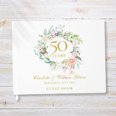 50e bruiloft Golden Jubileum Floral Garland Gastenboek
