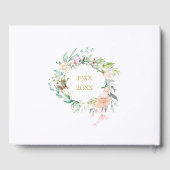 50e bruiloft Golden Jubileum Floral Garland Gastenboek (Achterkant)