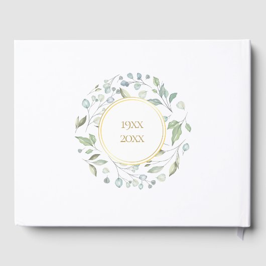 50e bruiloft Golden Jubileum Greenery Garland Gastenboek (Achterkant)