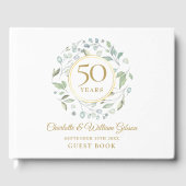 50e bruiloft Golden Jubileum Greenery Garland Gastenboek (Voorkant)