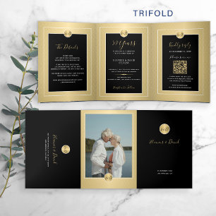 50e bruiloft gouden jubileum foto QR RSVP Drieluik Aankondiging