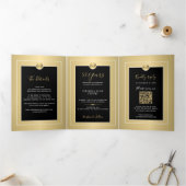 50e bruiloft gouden jubileum foto QR RSVP Drieluik Aankondiging (Binnen)