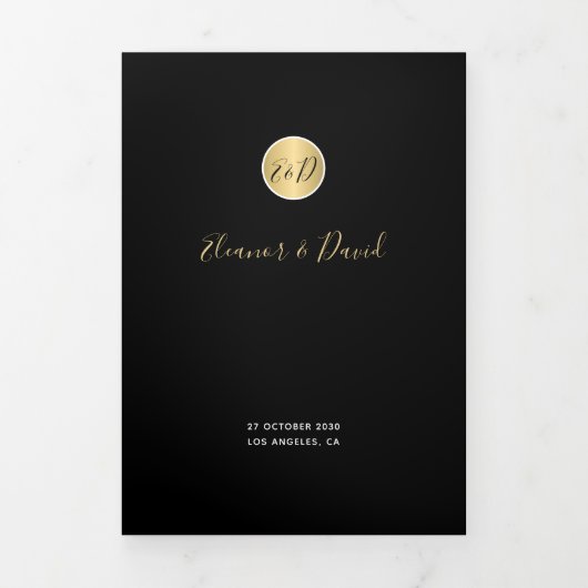 50e bruiloft gouden jubileum foto QR RSVP Drieluik Aankondiging (Cover)