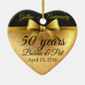 50e bruiloft gouden Jubileum hart foto Ornament (Voorkant)
