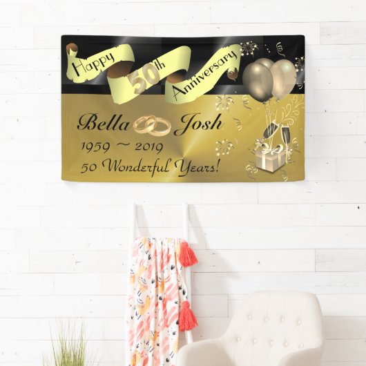 50e bruiloft Happy Jubileum Banner (Insitu)
