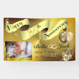 50e bruiloft Happy Jubileum Banner met foto