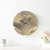 50e bruiloft Jubileum 1970 2020 Faux Gold Grote Klok (Huis)