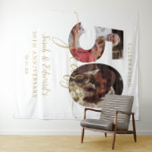 50e bruiloft Jubileum 2 foto achtergrond Wandkleed (In Situ (horizontaal))