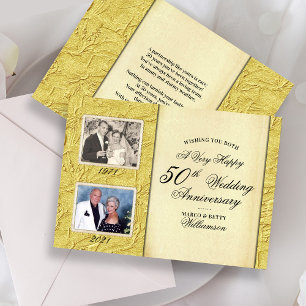 50e bruiloft Jubileum 2 foto Kaart