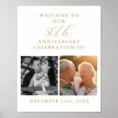 50e bruiloft Jubileum 2 foto welkom teken Poster (Voorkant)