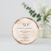 50e bruiloft Jubileum aangepaste foto rustiek hout Kaart (Staand voorkant)