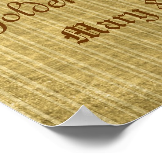 50e bruiloft Jubileum Antiek Damask Gold Poster (Hoek)