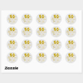 50e Bruiloft Jubileum Ballons met namen DCSA48 Ronde Sticker (Vel)
