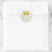 50e Bruiloft Jubileum Ballons met namen DCSA48 Ronde Sticker (Tas)